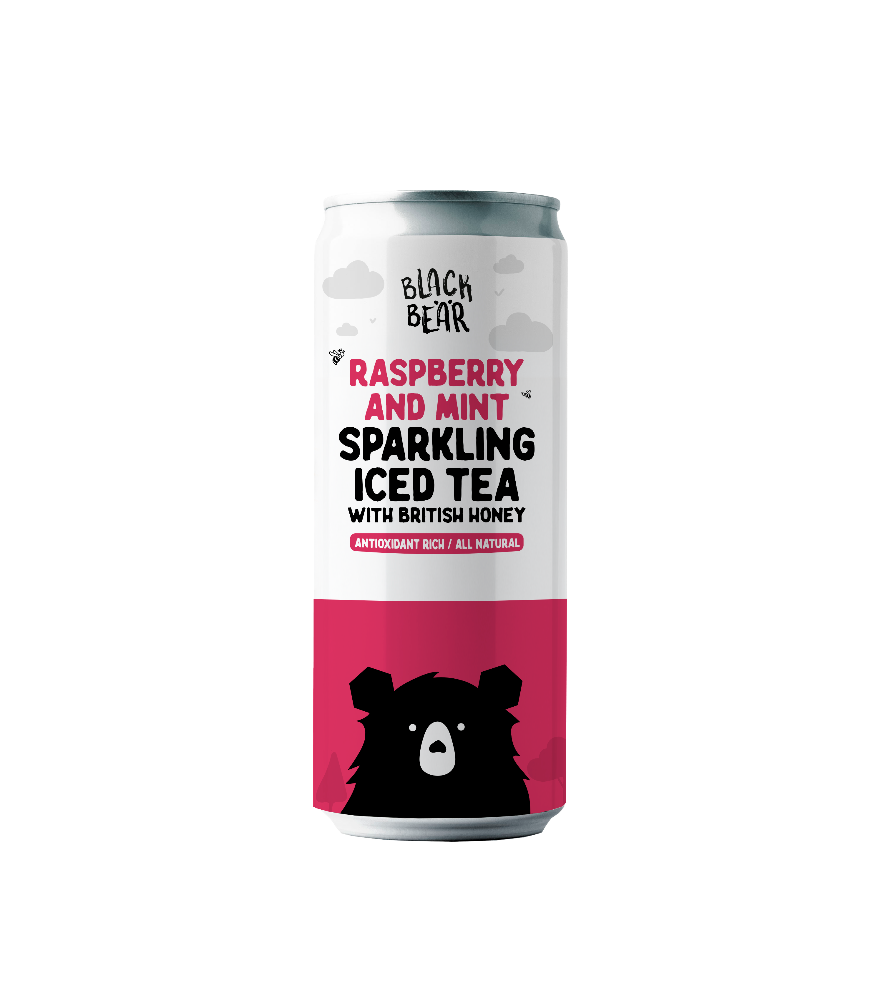 Raspberry and Mint Sparkling Iced Tea with Pure, British Honey